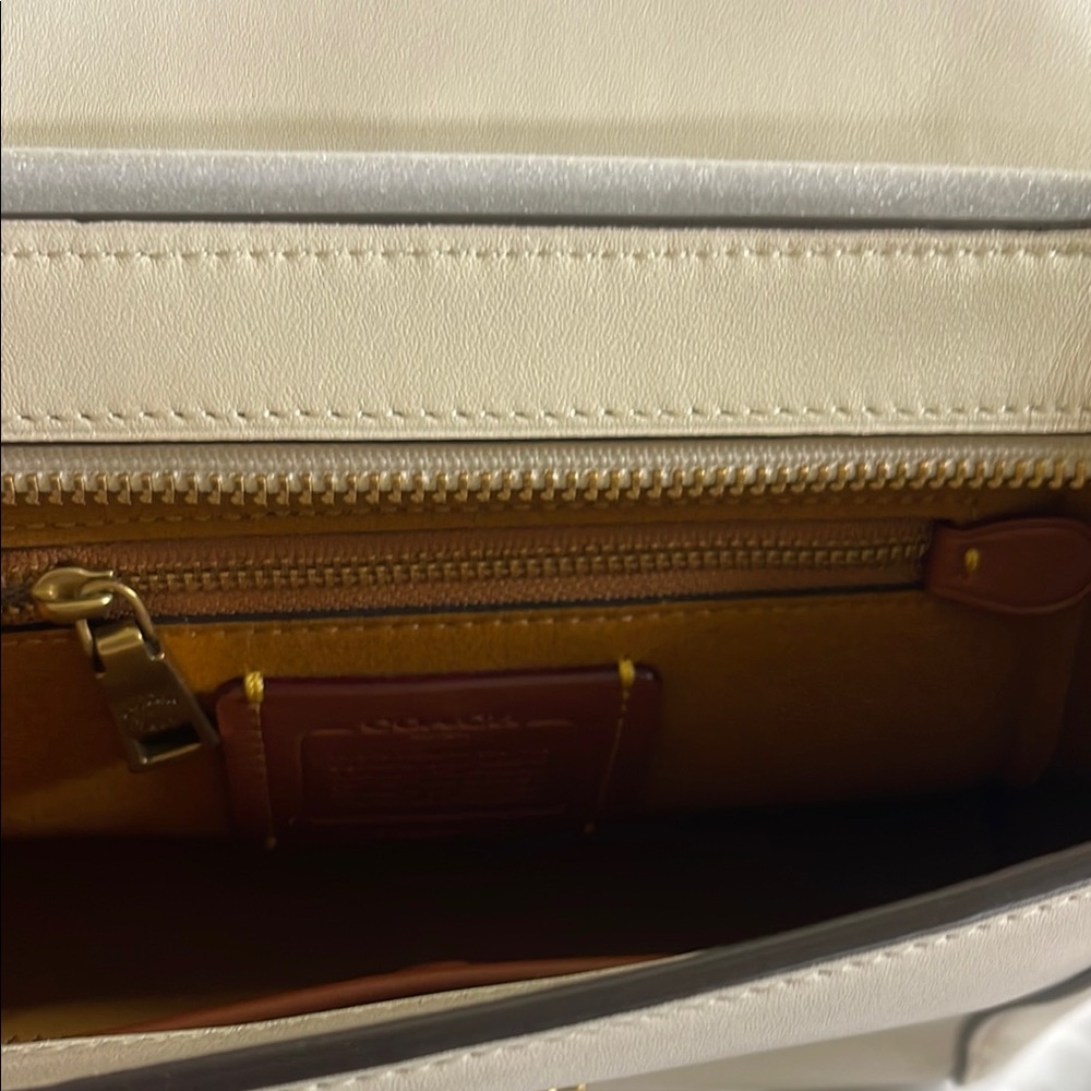 Coach 1941 White Floral Appliqué Top-Handle Satchel - Picture 8 of 13